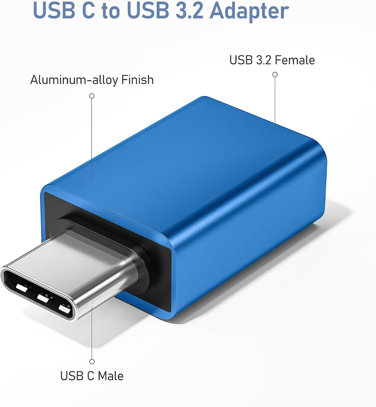 Basesailor Blue USB-C to USB-A Adapters