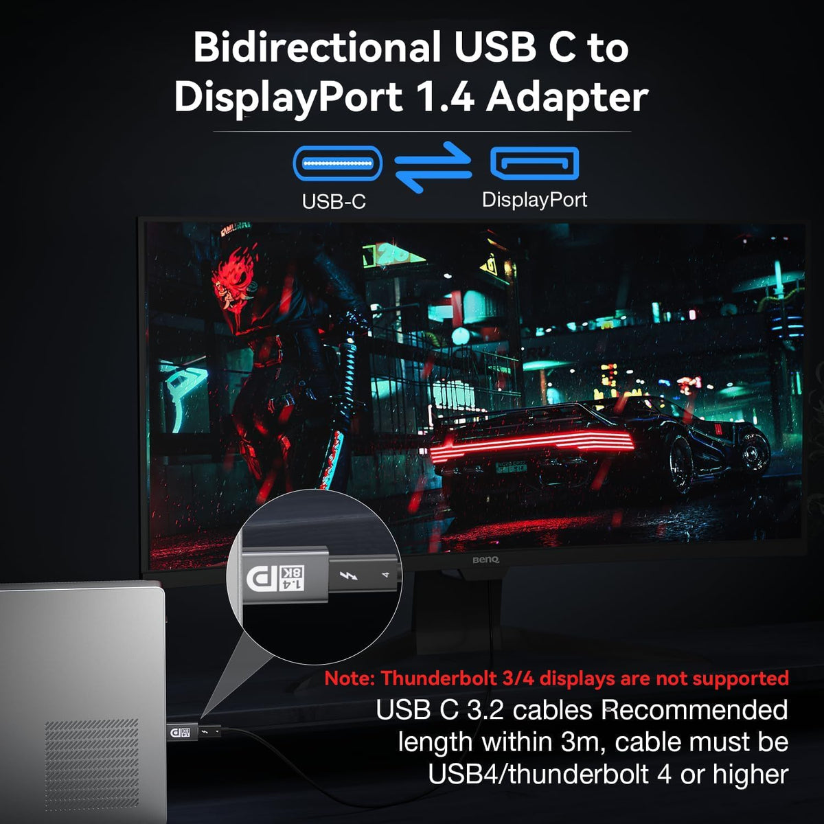 LEIRUI USB-C to DisplayPort Adapter