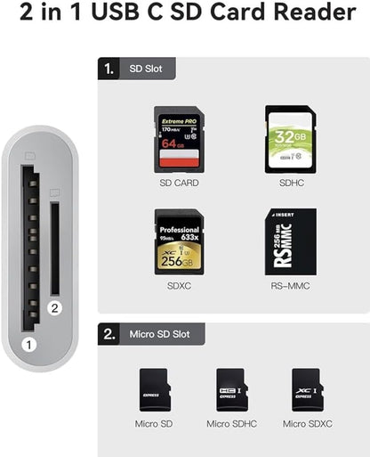 USB-C SD and MicroSD Card Reader