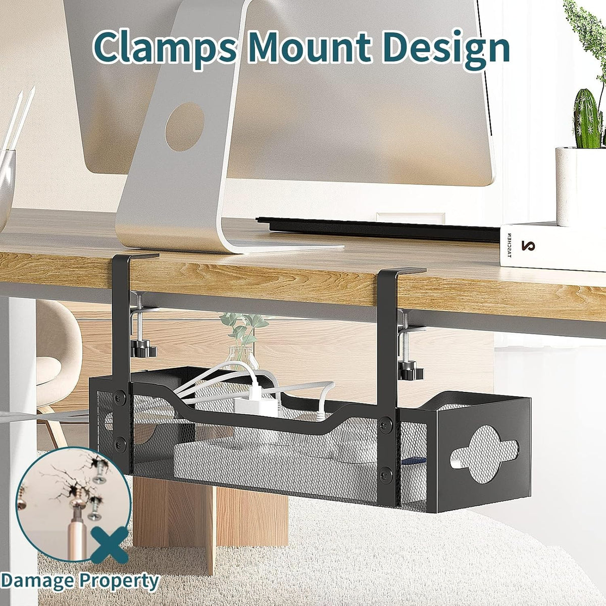 Litwaro Under Desk Cable Management Tray